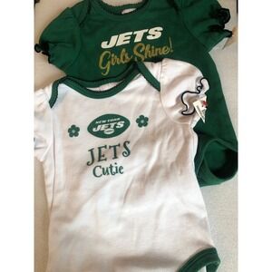 NFL Team Apparel New York Jets Infant Girl Bodysuit Set 2 Pack 3-6M Green White